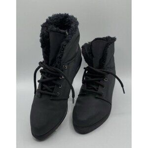 Original Rugged Outback  Womens Ankle Boots Black Waterproof 7.5 Sherpa Grunge